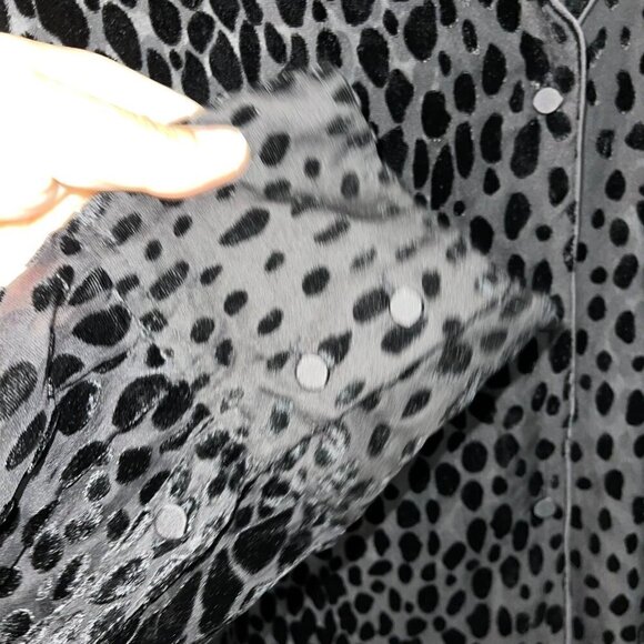 Good American Sheer Bliss Velvet Burnout Blouse Womens Size 6 Relaxed Fit Black - Picture 6 of 11